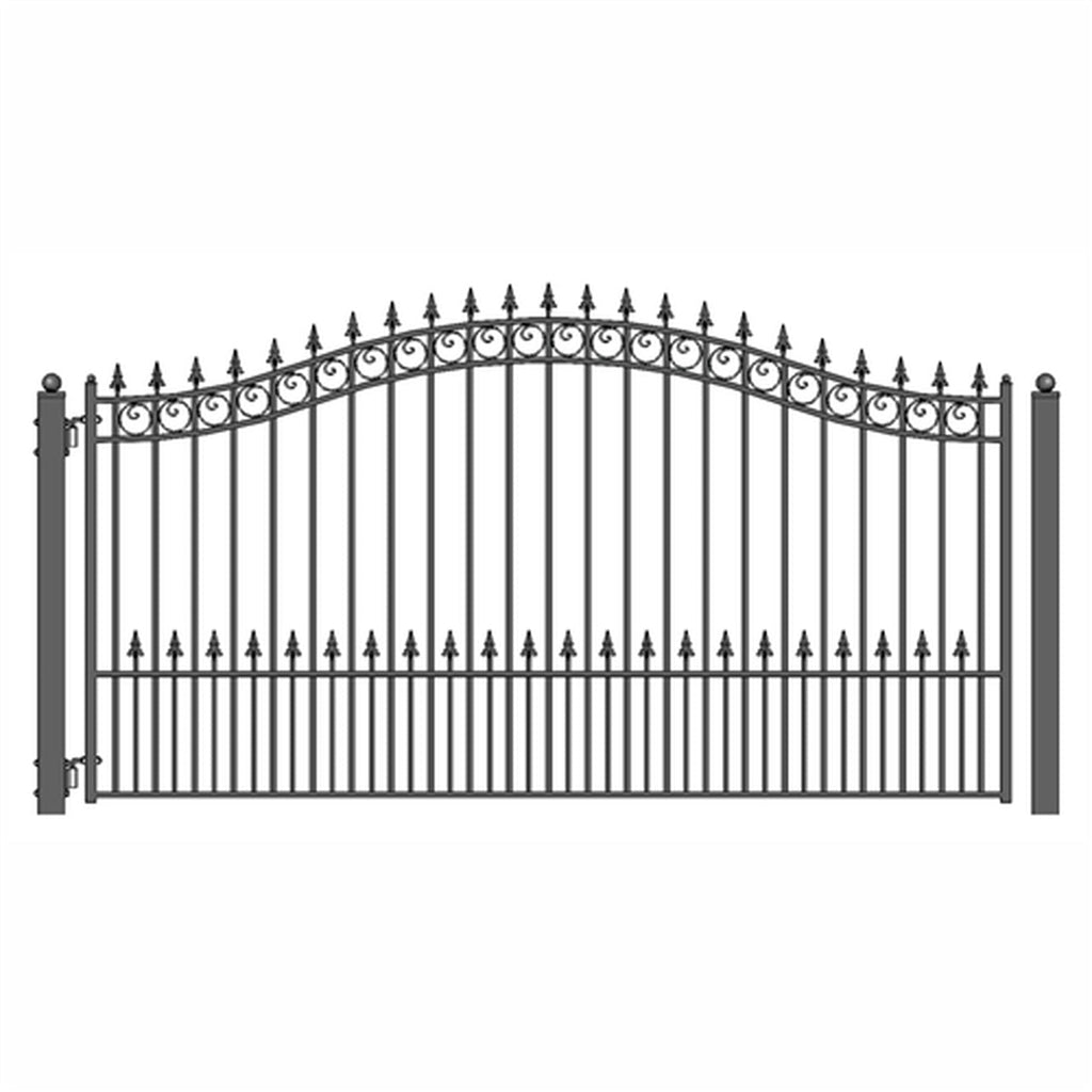 Aleko Steel Single Swing Driveway Gate - PRAGUE Style - 16