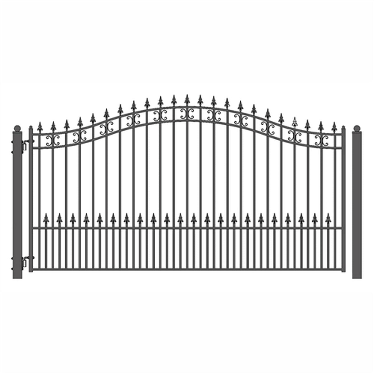 Aleko Steel Single Swing Driveway Gate - ST.PETERSBURG