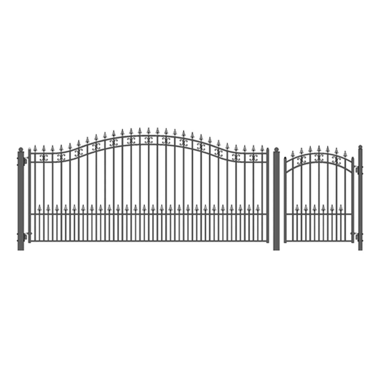 Aleko Steel Single Swing Driveway Gate - ST.PETERSBURG