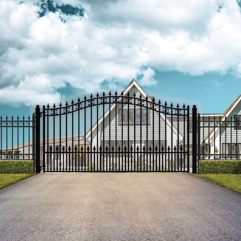 Aleko Steel Single Swing Driveway Gate - ST.PETERSBURG
