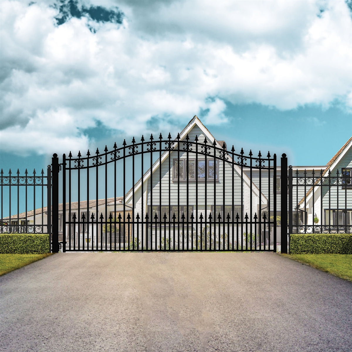 Aleko Steel Single Swing Driveway Gate - ST.PETERSBURG