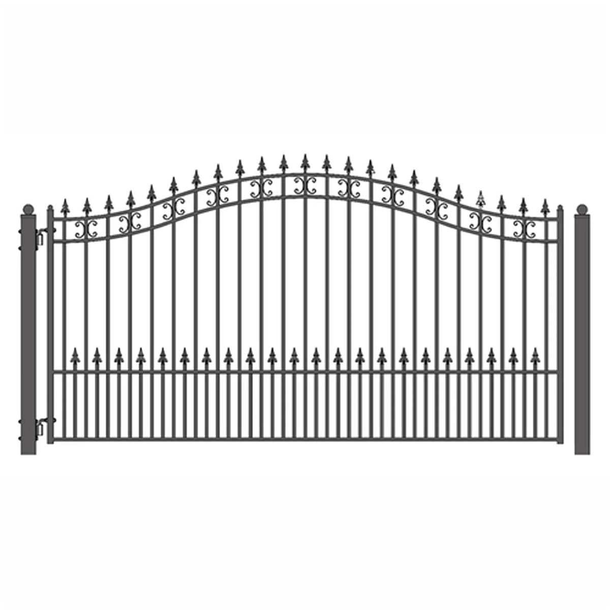 Aleko Steel Single Swing Driveway Gate - ST.PETERSBURG