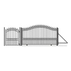 Aleko Steel Sliding Driveway Gate - 12 ft with Pedestrian
