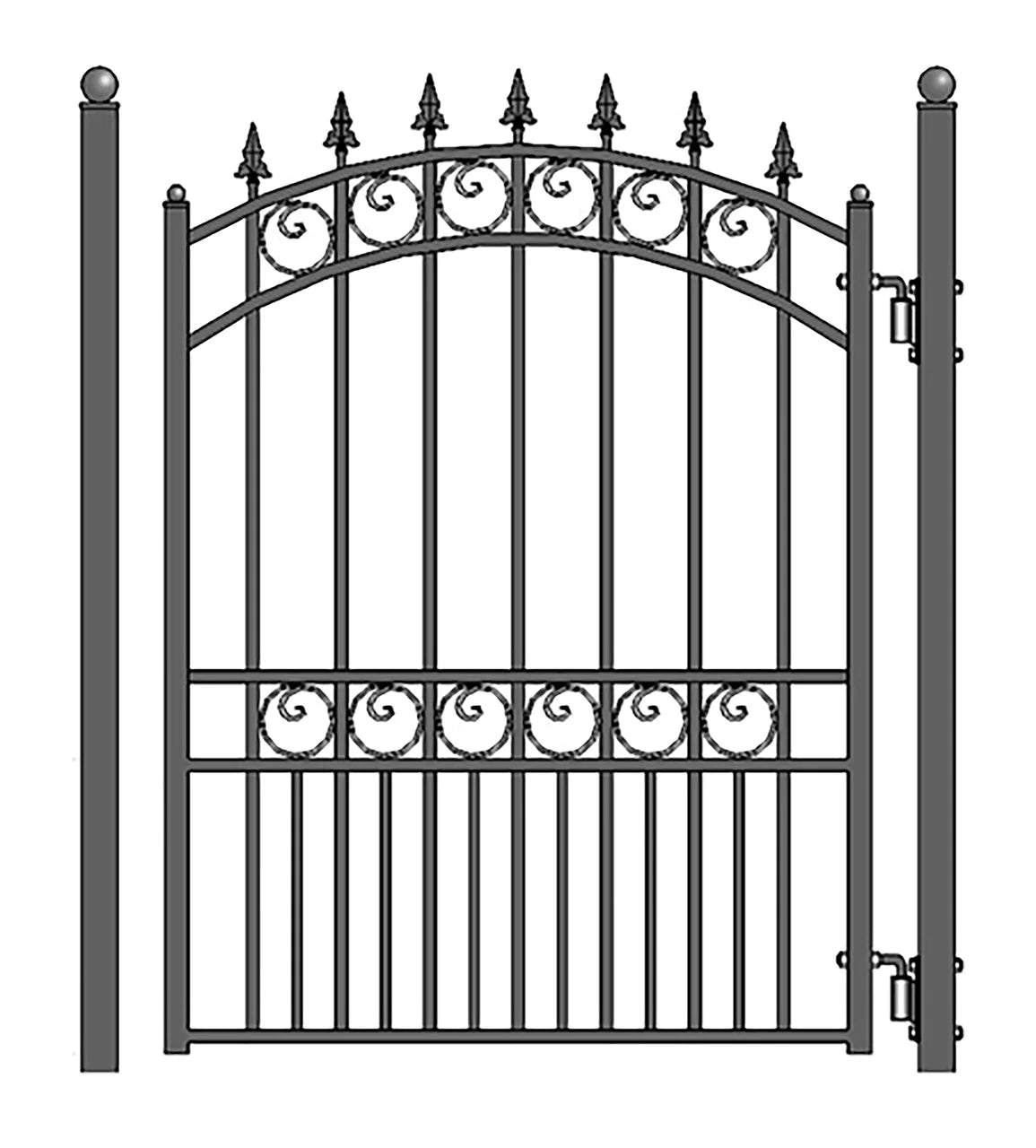 Aleko Steel Sliding Driveway Gate - 12 ft with Pedestrian
