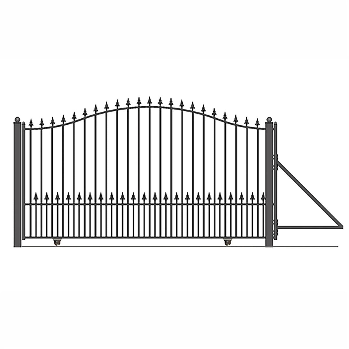Aleko Steel Sliding Driveway Gate - 12 ft with Pedestrian