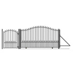 Aleko Steel Sliding Driveway Gate - 12 ft with Pedestrian