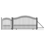 Aleko Steel Sliding Driveway Gate - 16 ft with Pedestrian