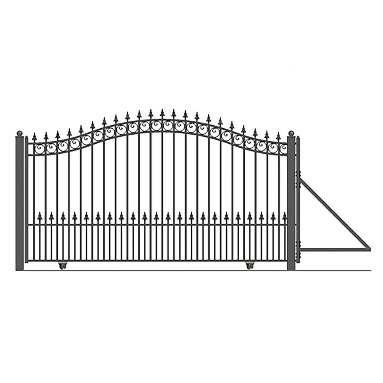 Aleko Steel Sliding Driveway Gate - 16 ft with Pedestrian