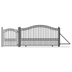 Aleko Steel Sliding Driveway Gate - 18 ft with Pedestrian