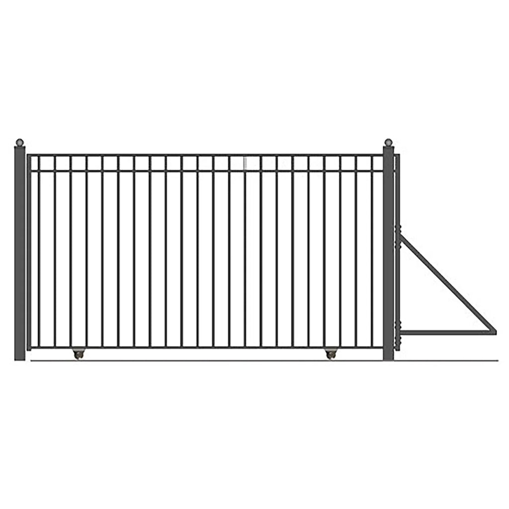 Aleko Steel Sliding Driveway Gate - 25 ft with Pedestrian