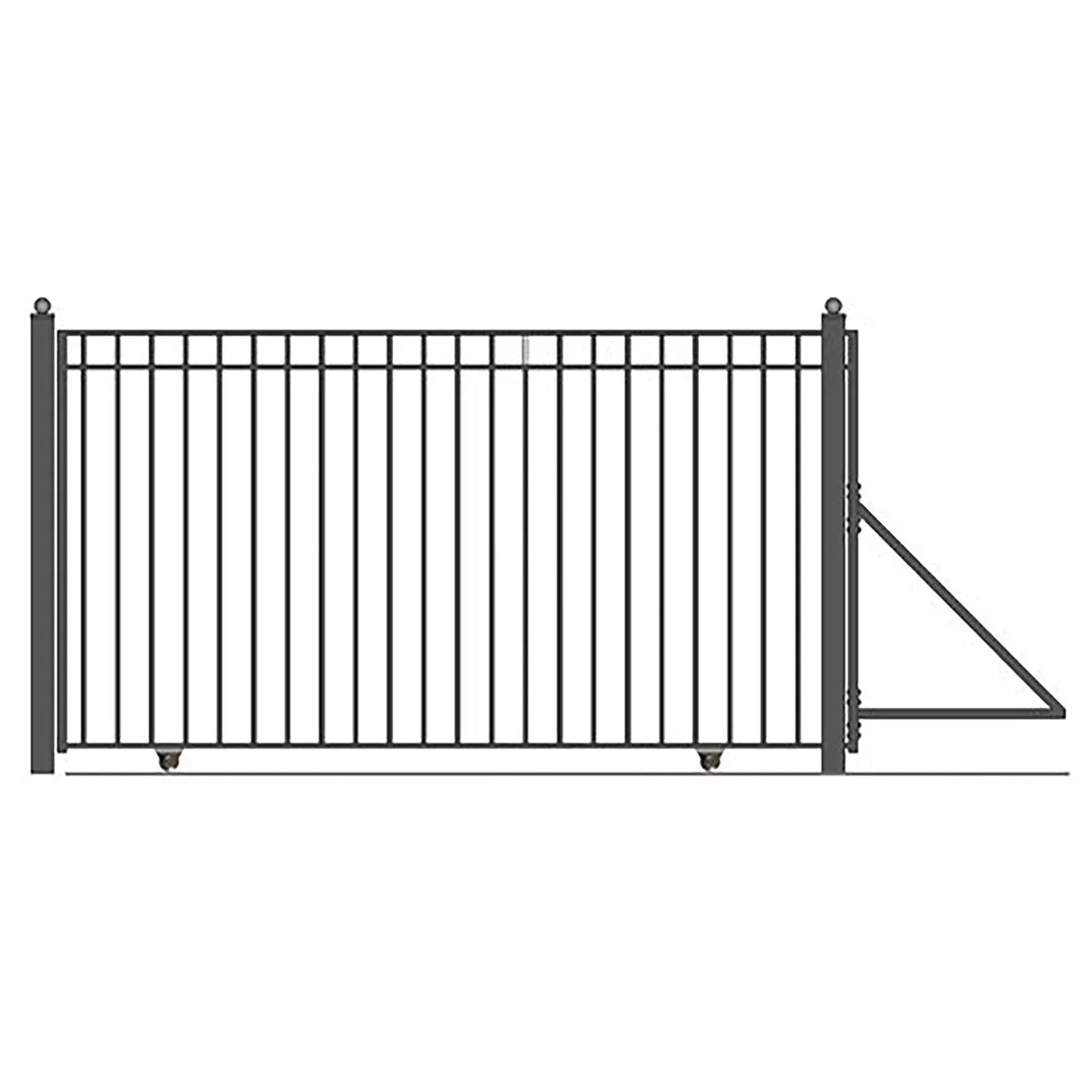 Aleko Steel Sliding Driveway Gate - 25 ft with Pedestrian