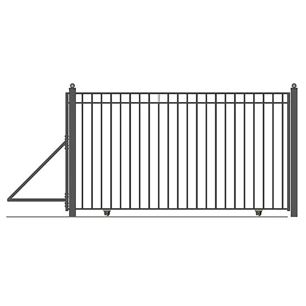 Aleko Steel Sliding Driveway Gate - 25 ft with Pedestrian