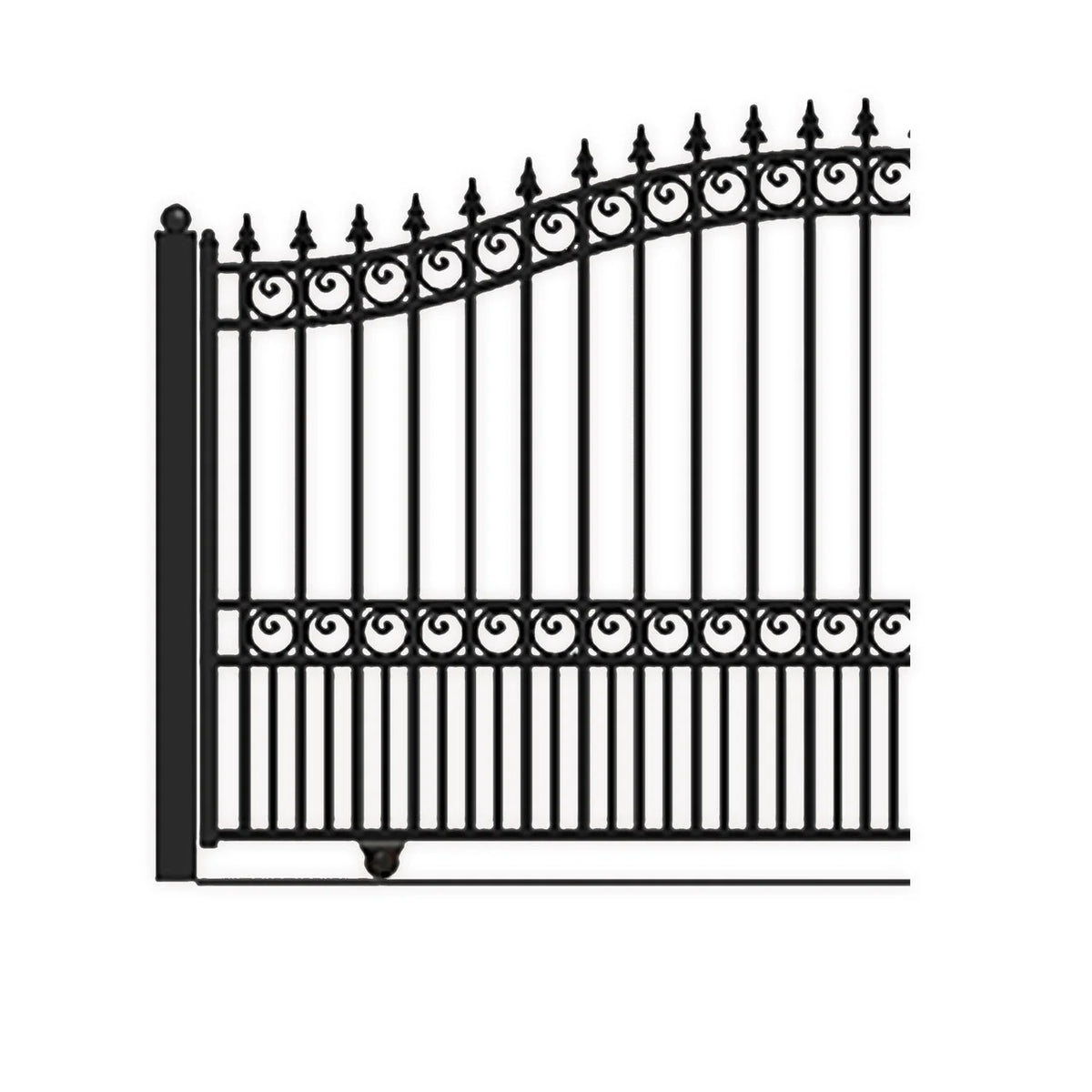 Aleko Steel Sliding Driveway Gate - LONDON Style - 16 x 6