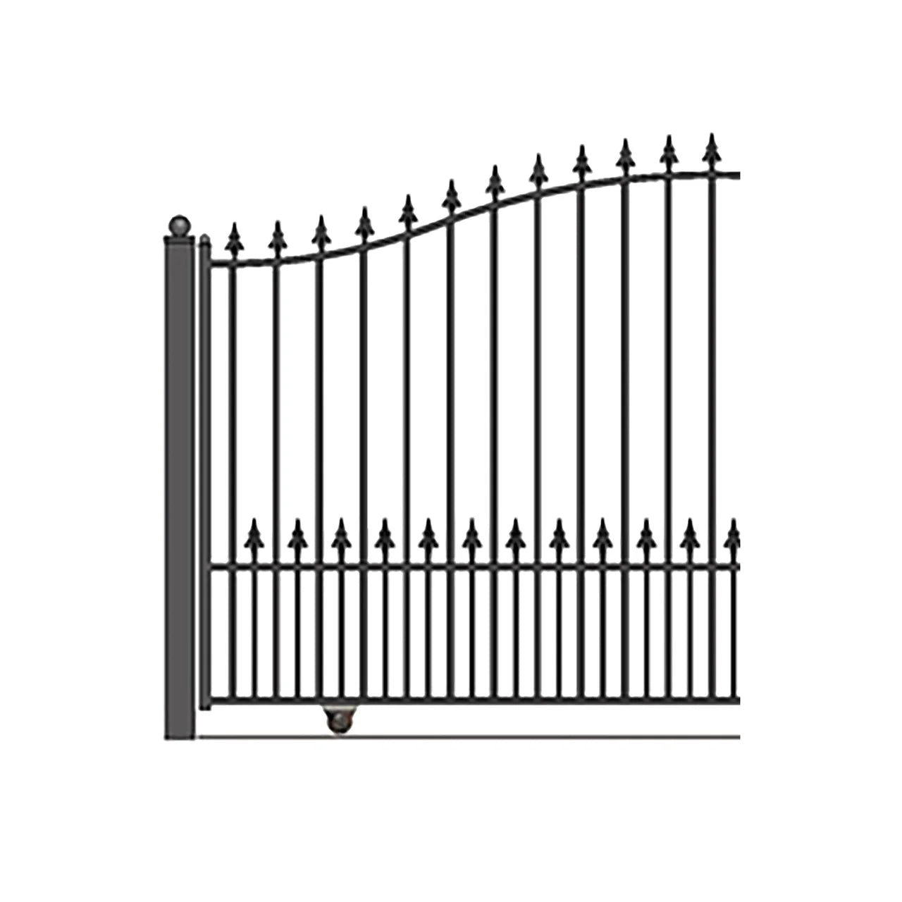 Aleko Steel Sliding Driveway Gate - MUNICH Style - 12 x 6