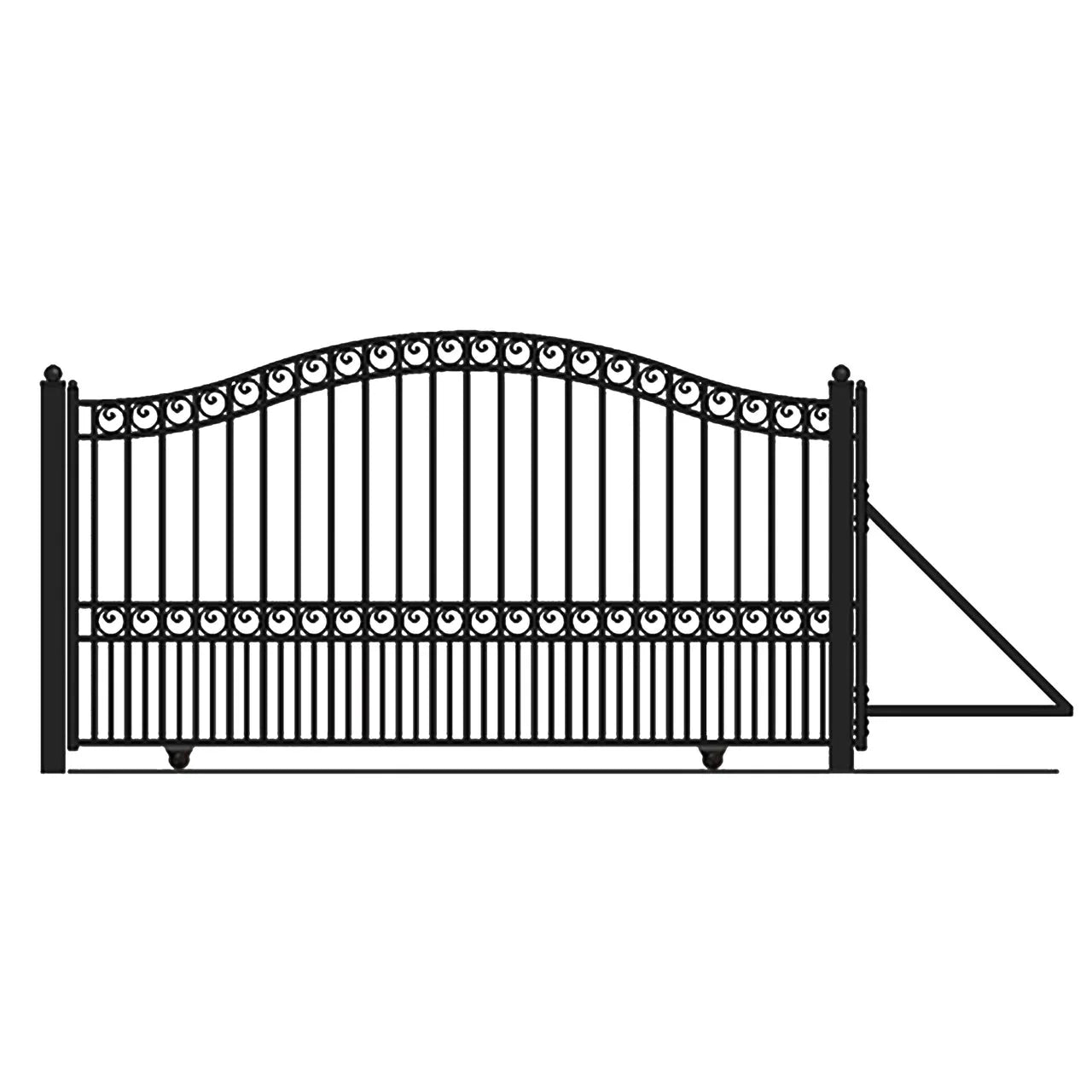 Aleko Steel Sliding Driveway Gate - PARIS Style - 14 x 6