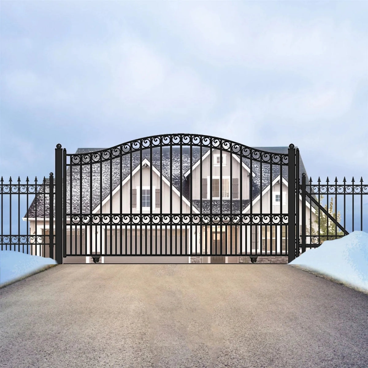 Aleko Steel Sliding Driveway Gate - PARIS Style - 14 x 6