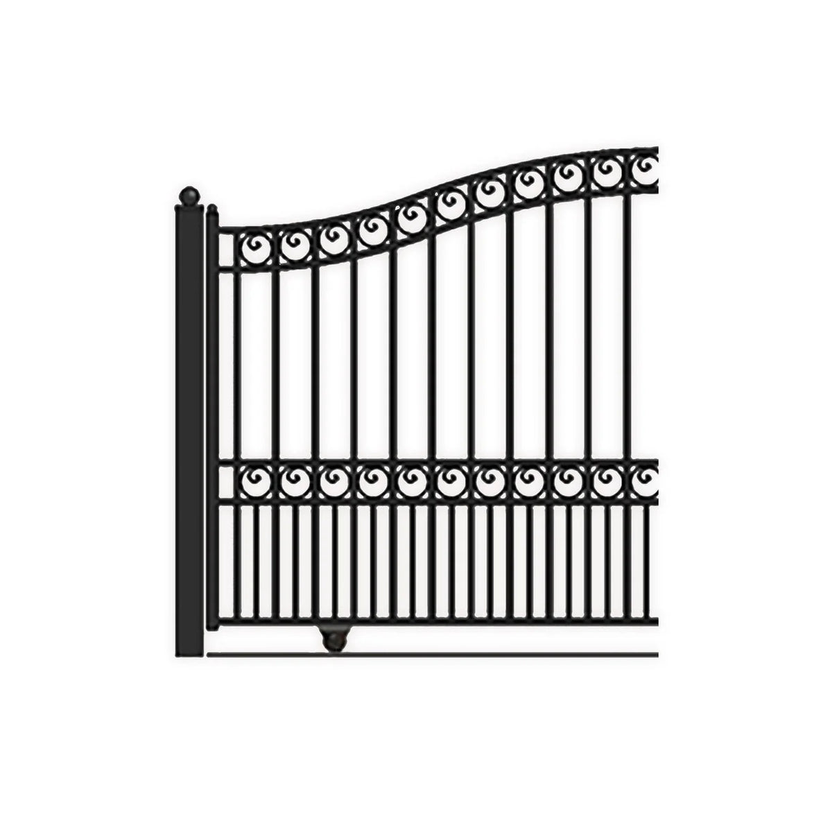 Aleko Steel Sliding Driveway Gate - PARIS Style - 14 x 6