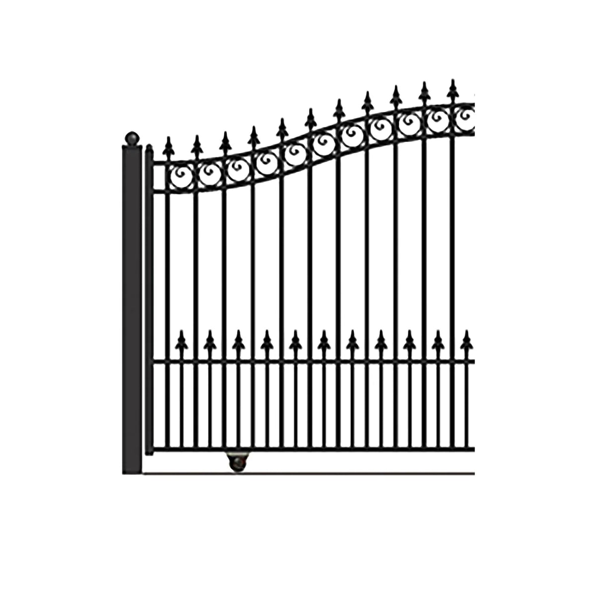 Aleko Steel Sliding Driveway Gate - PRAGUE Style - 16 x 6