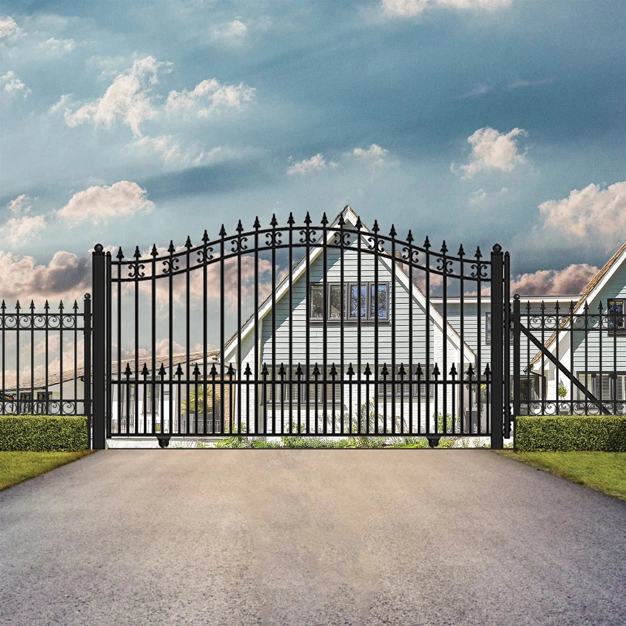 Aleko Steel Sliding Driveway Gate - ST.PETERSBURG Style
