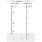 Aleko Universal Keypad Gooseneck Mounting Post - Black