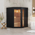 Aleko Viola Canadian Hemlock Traditional Indoor Sauna - 3-4
