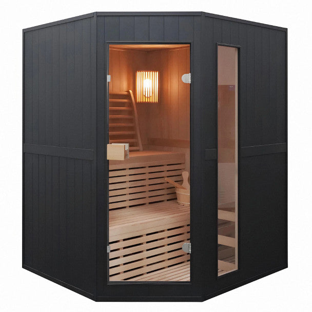 Aleko Viola Canadian Hemlock Traditional Indoor Sauna - 3-4