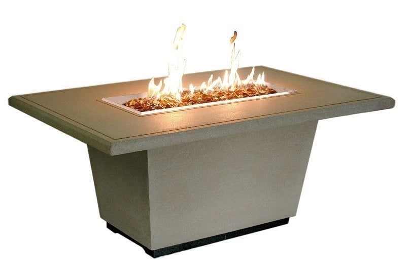 American Fyre Designs Cosmopolitan 24-Inch Rectangle Firetable Light Basalt NG