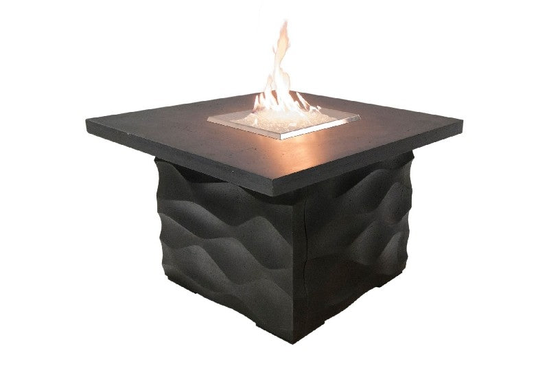American Fyre Designs 24 Inch Voro Square Firetable Black Lava