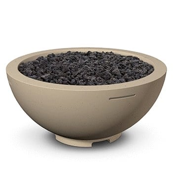 American Fyre Designs 32in Round GFRC Fire Bowl Black Lava