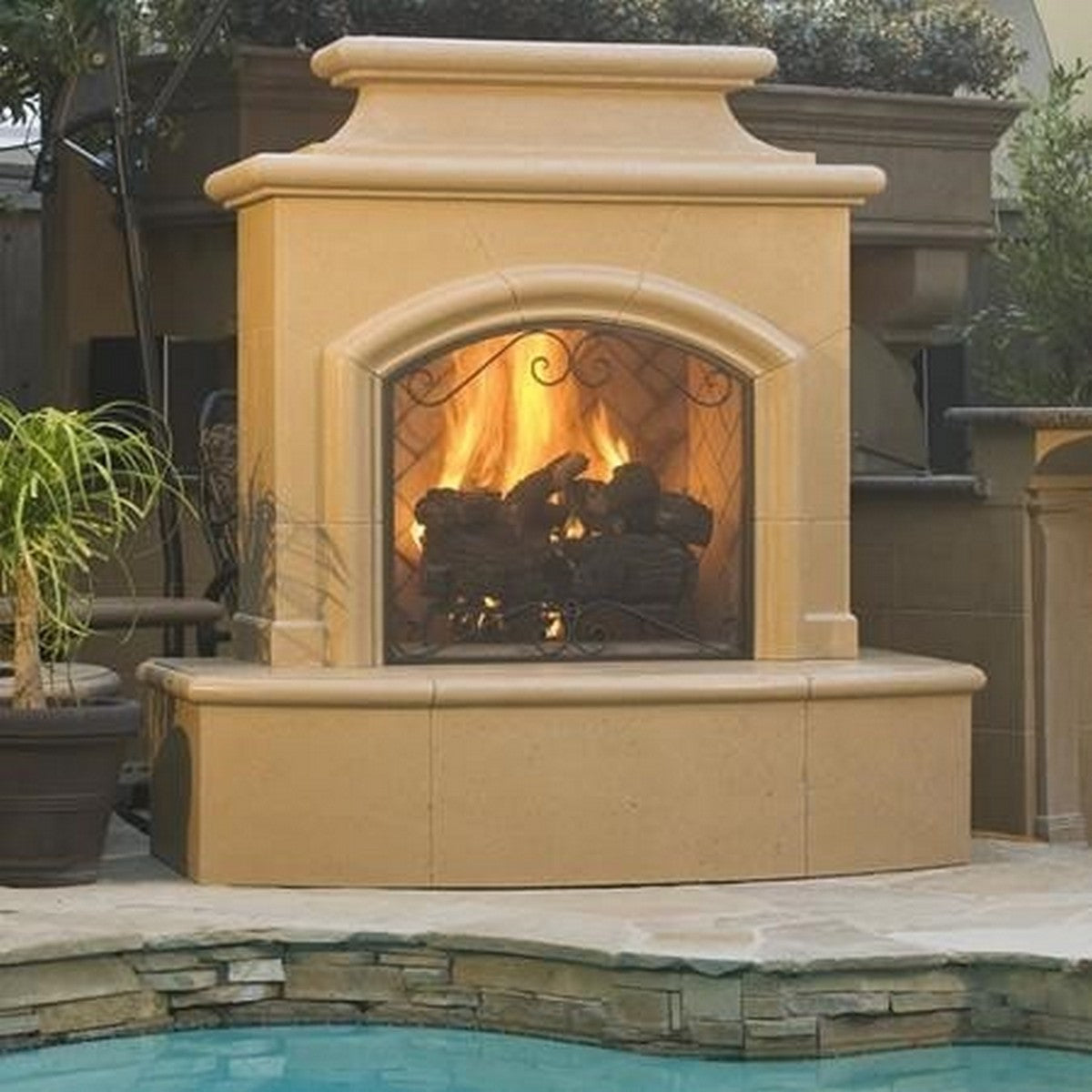 American Fyre Designs 67 Inch Vent-Free Outdoor Mariposa Fireplace
