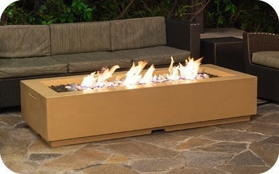 American Fyre Designs 72-Inch Louvre Long Rectangle Natural Gas Firepit
