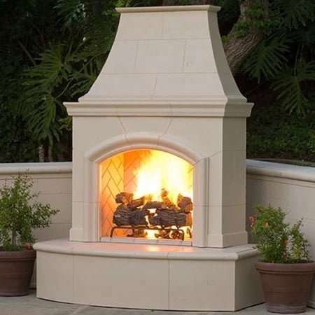 American Fyre 87-Inch Vent-Free Outdoor Phoenix Fireplace Extended Bullnose