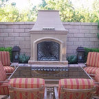 American Fyre Designs 87" Vent-Free Phoenix Outdoor Fireplace, Black Lava