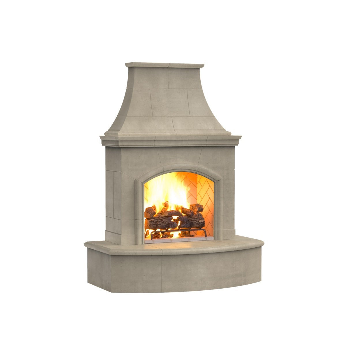 American Fyre Designs 87" Vented Free-Standing Outdoor Phoenix Fireplace with Hearth