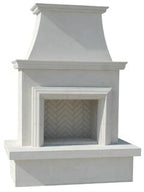 91 Inch White Concrete Outdoor Vent-Free Free-Standing Fireplace with Moulding