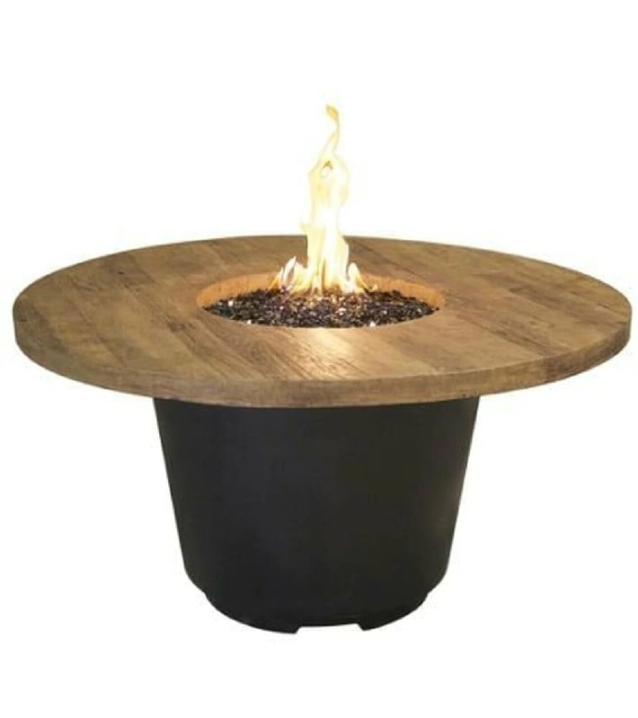 American Fyre Designs 24 Inch Cosmo Round Reclaimed Wood Firetable