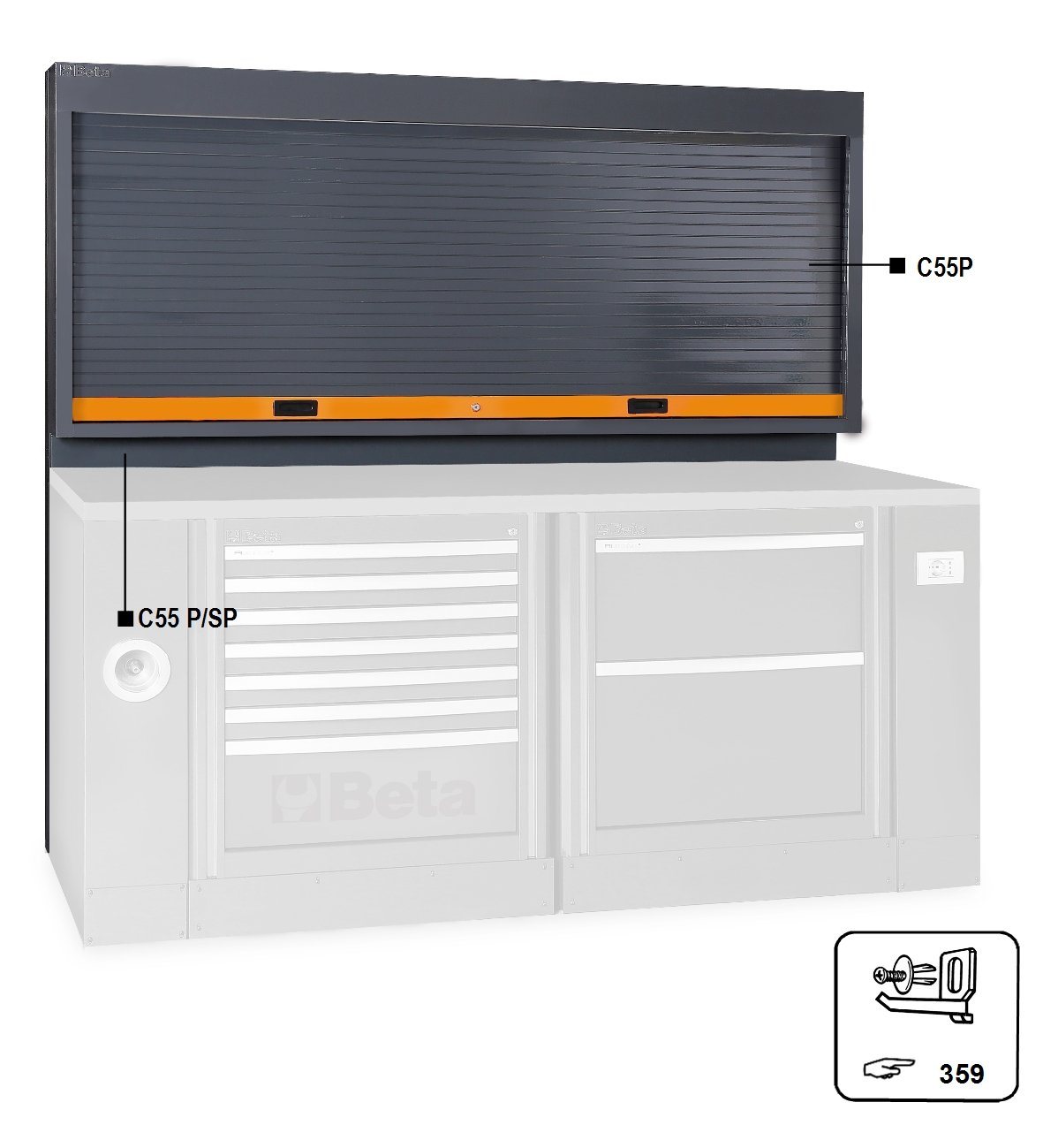 Beta Tools Tool Panel With Key-Locking Roll Aluminum