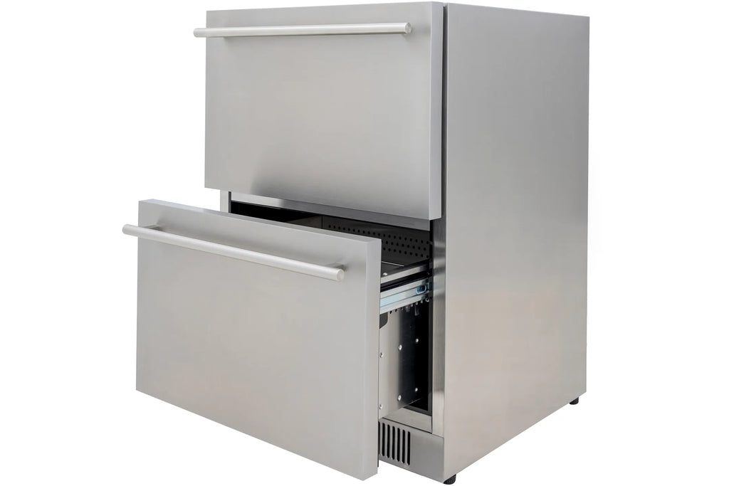 Blaze 24 Inch Built-In Double Drawer Outdoor Refrigerator