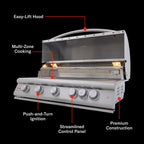 Blaze 40-Inch 5-Burner Premium LTE+ Gas Grill with Rear