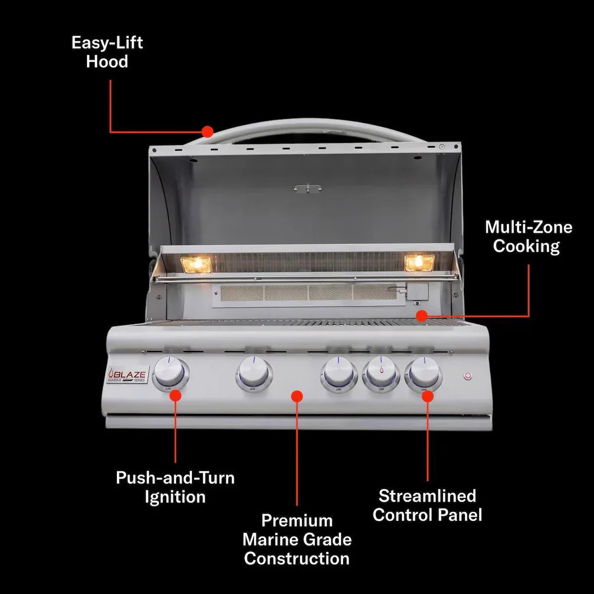 Blaze LTE+ Marine Grade 32-in 4-Burner Built-In Propane