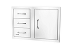 Bull 30″ Stainless Steel 3 Drawer Door Combo with Reveal