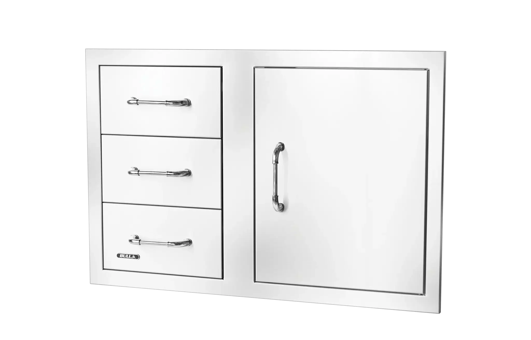 Bull 30″ Stainless Steel 3 Drawer Door Combo with Reveal