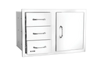 Bull 30″ Stainless Steel 3 Drawer Door Combo with Reveal