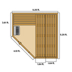 Canadian Hemlock Wet Dry Indoor Sauna - 6 kW ETL Certified
