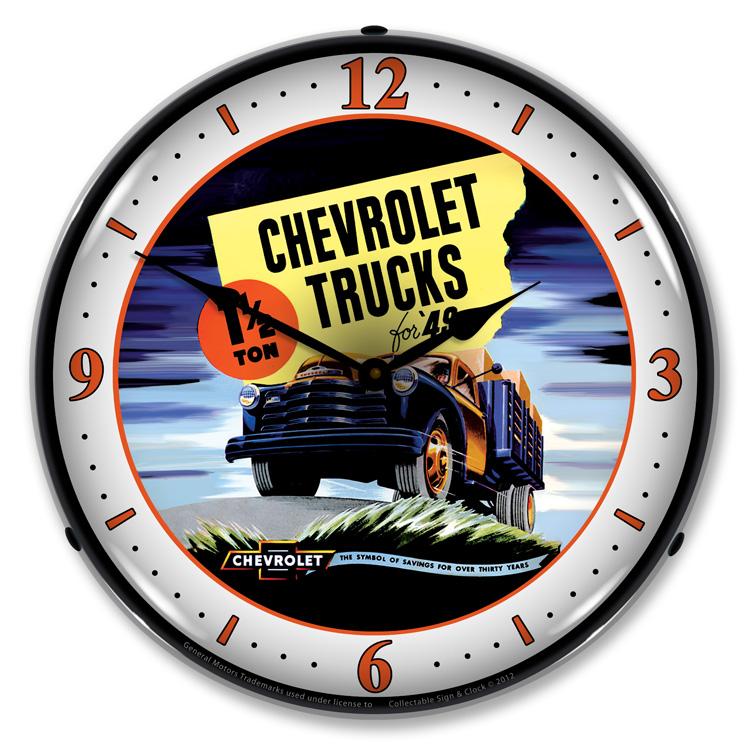 Collectable Sign and Clock - 1949 Chevrolet Truck Clock - 