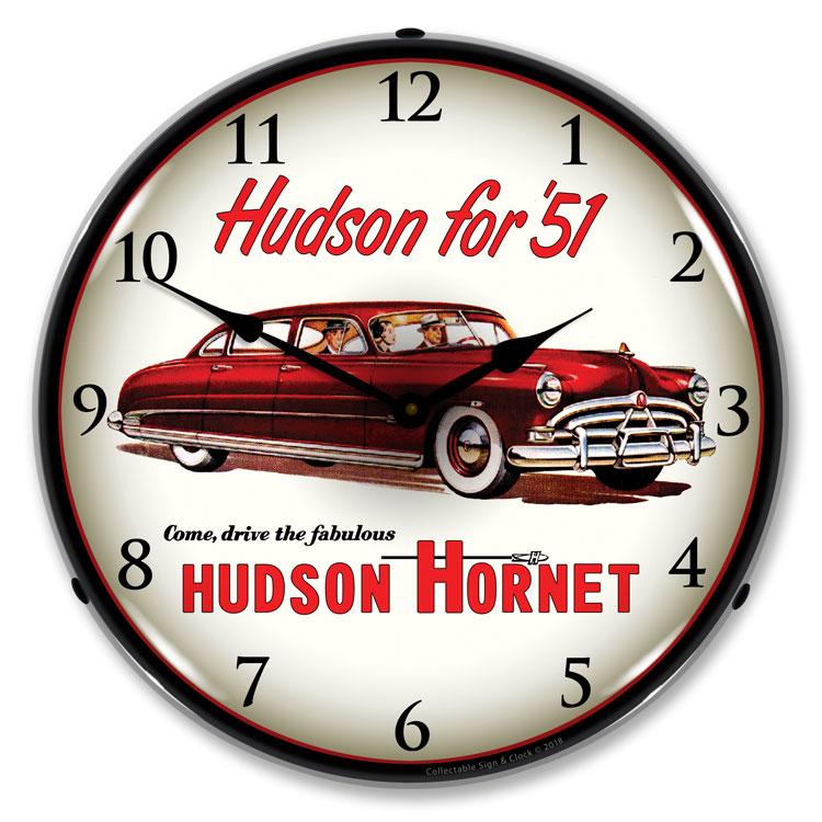 Collectable Sign and Clock - 1951 Hudson Hornet Clock - Wall