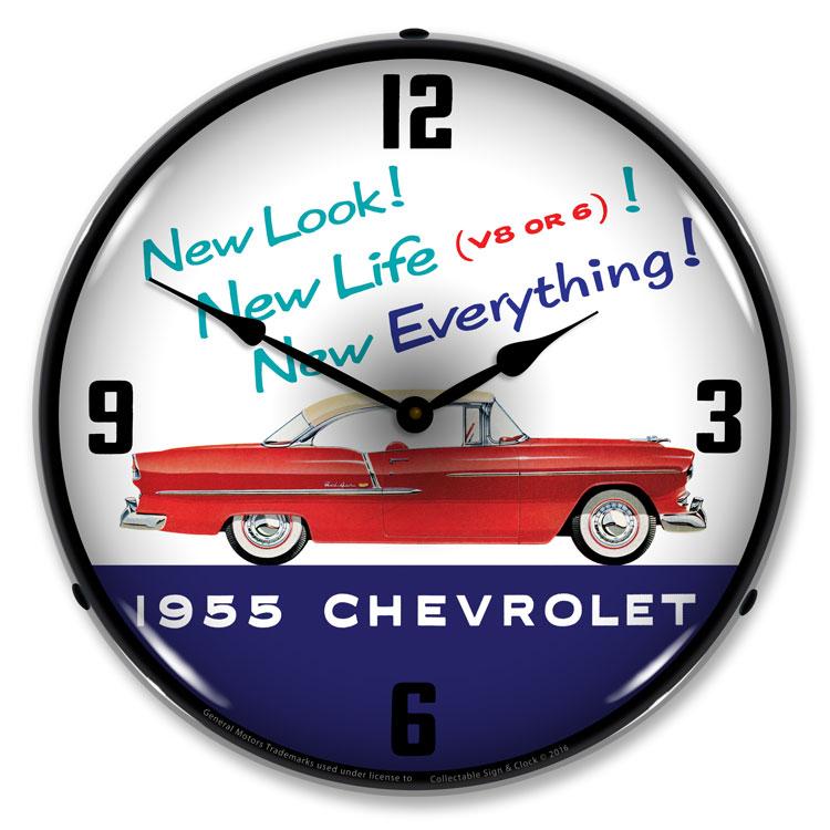 Collectable Sign and Clock - 1955 Chevrolet New Look Clock -