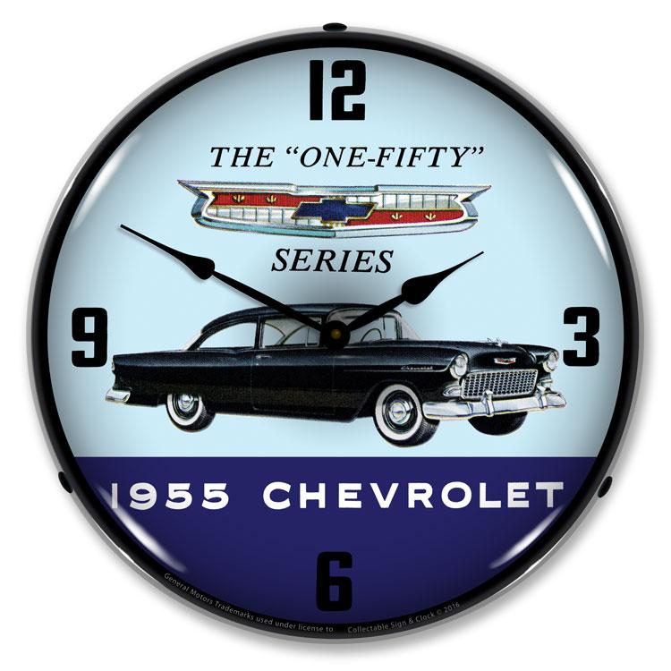 Collectable Sign and Clock - 1955 Chevrolet One Fifty Clock 