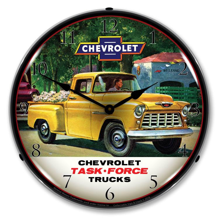 Collectable Sign and Clock - 1955 Chevrolet Truck Task Force