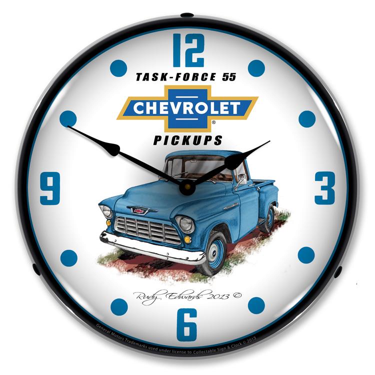 Collectable Sign and Clock - 1955 Chevrolet Truck Clock - 